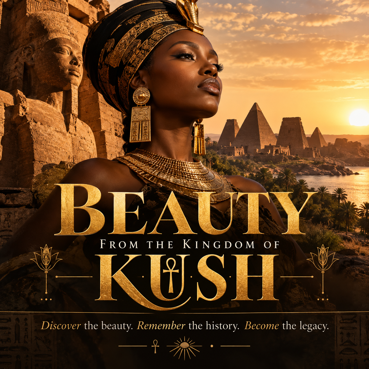 Beauty from the Kingdom of Kush poster: Discover the beauty. Remember the history. Become the legacy.