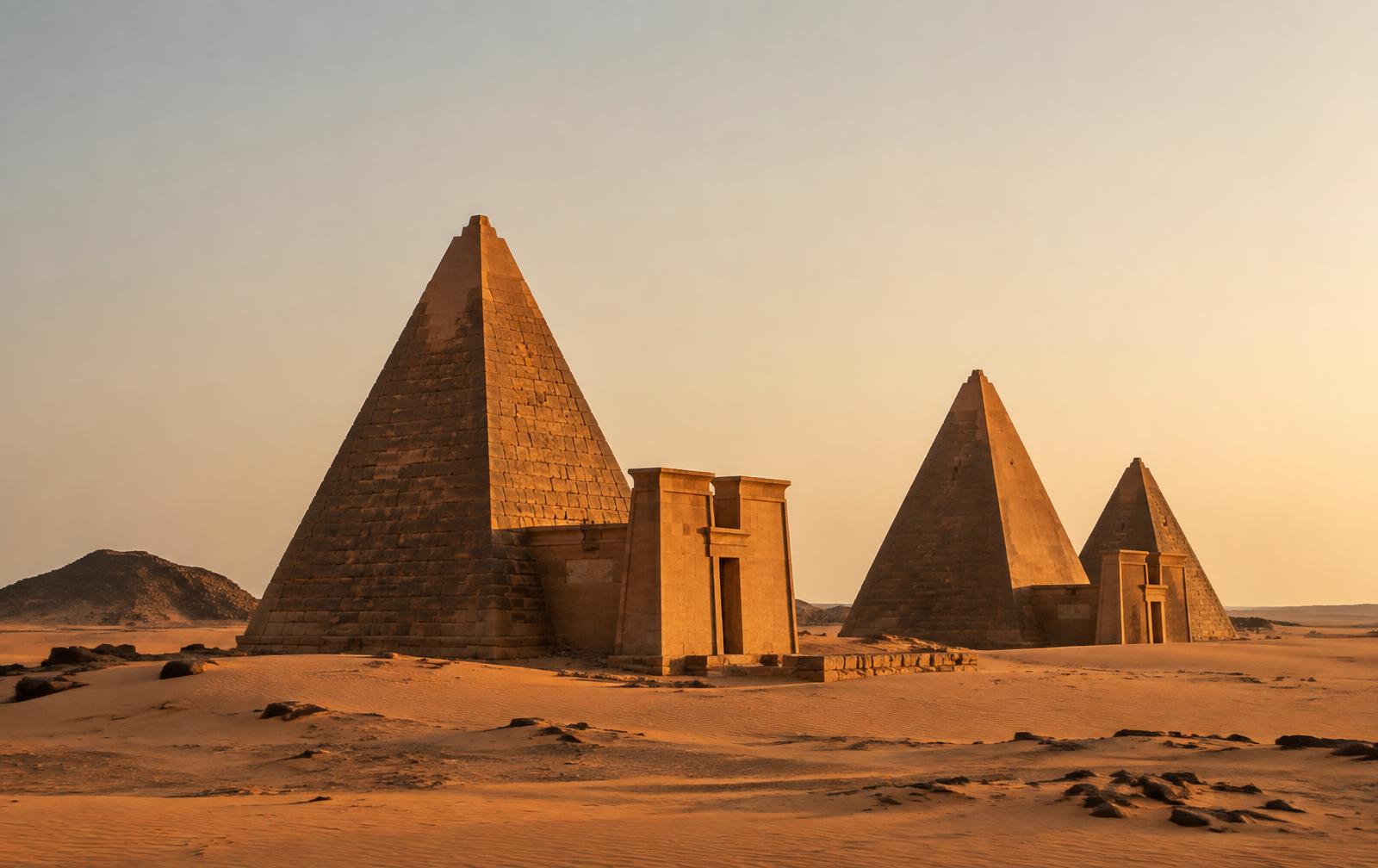 Pyramids of Meroë in the Sudanese desert