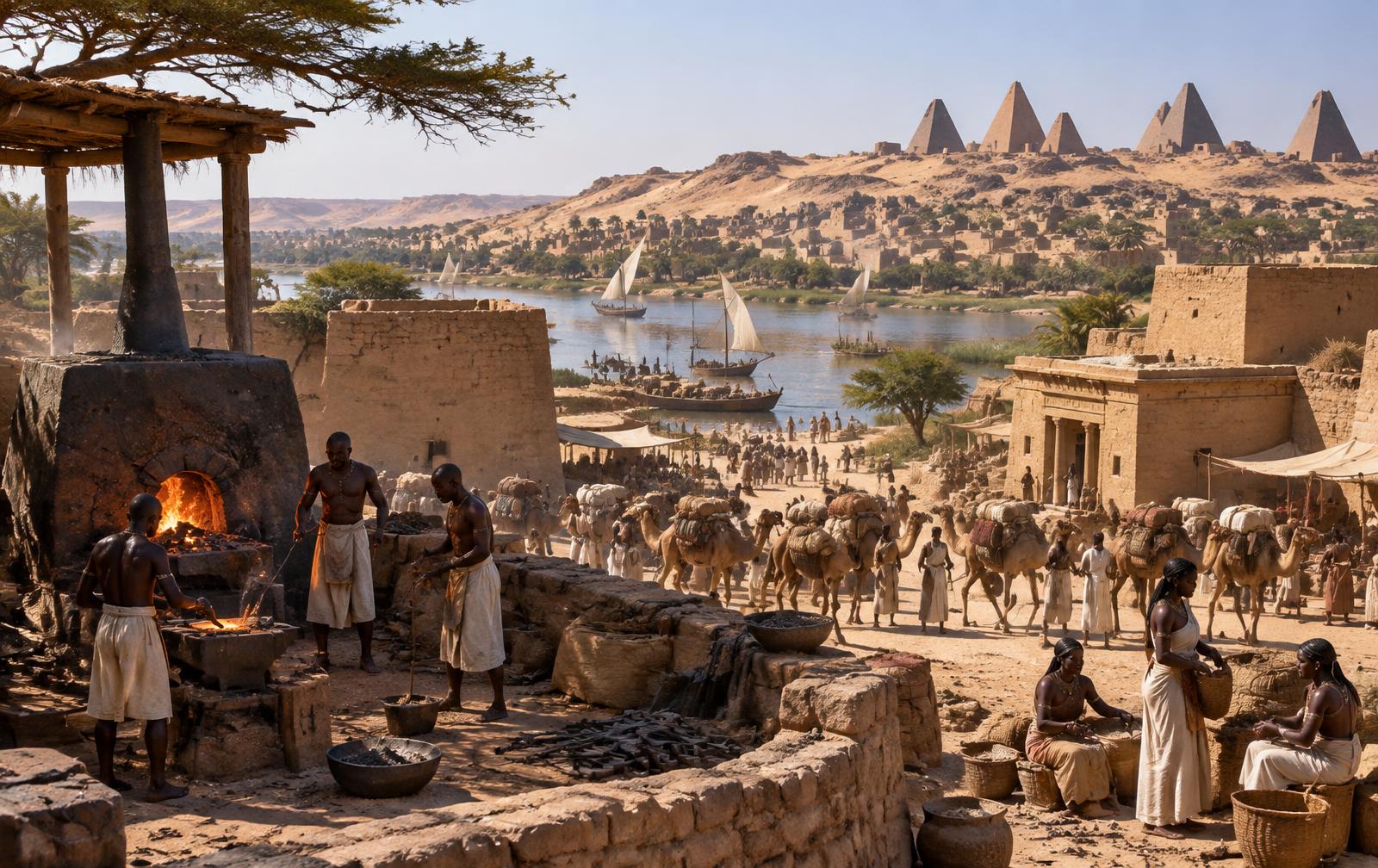 Artist interpretation of Meroë as a centre of trade